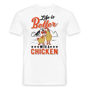 Das Leben ist besser mit einem Huhn Landwirt - Männer T-Shirt - Weiß - Vorne - AI Model Male 178 dark (178cm)