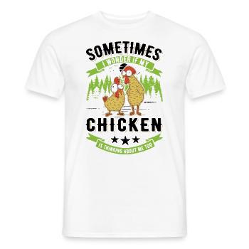 Chickens Chicken Farming Chicken Farmer - Men's T-Shirt - white - Front - AI Model Male 178 dark (178cm)