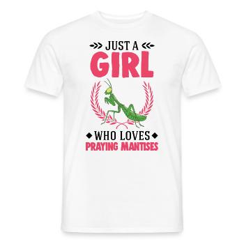 Praying mantis Girl Mantis Mantis - Men's T-Shirt - white - Front - AI Model Male 178 dark (178cm)