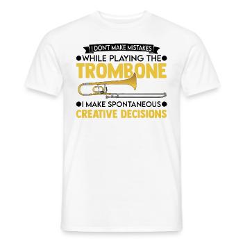 Trombone Creative Choices Tromboniste - T-shirt homme - blanc - Devant - AI Model Male 178 dark (178cm)