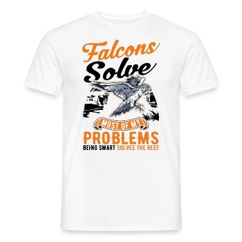 Falke Falkner Turmfalke Falknerei Falkner - Männer T-Shirt - Weiß - Vorne - AI Model Male 178 dark (178cm)