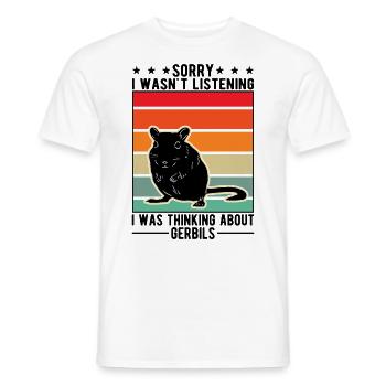 Gerbille Cadeau Rat de course mongol Gerbille - T-shirt homme - blanc - Devant - AI Model Male 178 dark (178cm)
