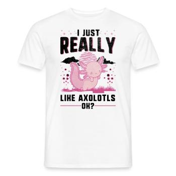 J’aime beaucoup la salamandre à queue d’Axolotl - T-shirt homme - blanc - Devant - AI Model Male 178 dark (178cm)