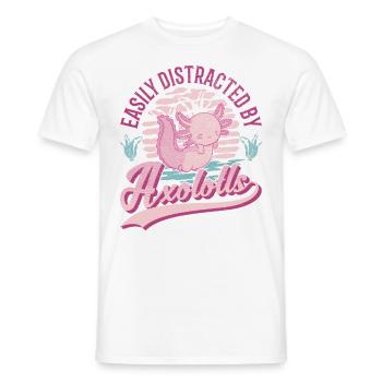 Facilement distrait par l’amphibien à queue d’Axolotl - T-shirt homme - blanc - Devant - AI Model Male 178 dark (178cm)