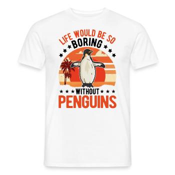 Pinguin Penguin Kaiserpinguin Gelbaugenpinguin - Männer T-Shirt - Weiß - Vorne - AI Model Male 178 dark (178cm)