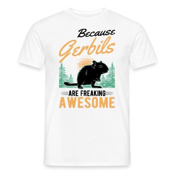 Parce que les gerbilles sont des gerbilles géniales - T-shirt homme - blanc - Devant - AI Model Male 178 dark (178cm)
