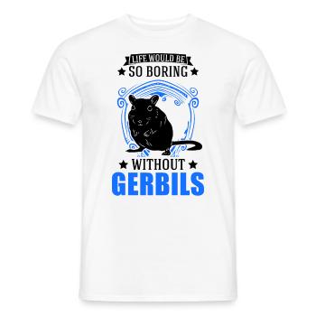 Gerbil Geschenk Mongolische Rennratte Rennmaus - Männer T-Shirt - Weiß - Vorne - AI Model Male 178 dark (178cm)