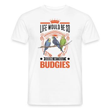 Budgerigar Gift Welli cockatiel - Men's T-Shirt - white - Front - AI Model Male 178 dark (178cm)