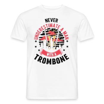 Posaune Mann Posaunenspieler Posaunist - Männer T-Shirt - Weiß - Vorne - AI Model Male 178 dark (178cm)