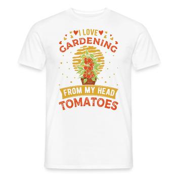 J’adore le jardinage De ma tête Tomates Tomaten - T-shirt homme - blanc - Devant - AI Model Male 178 dark (178cm)
