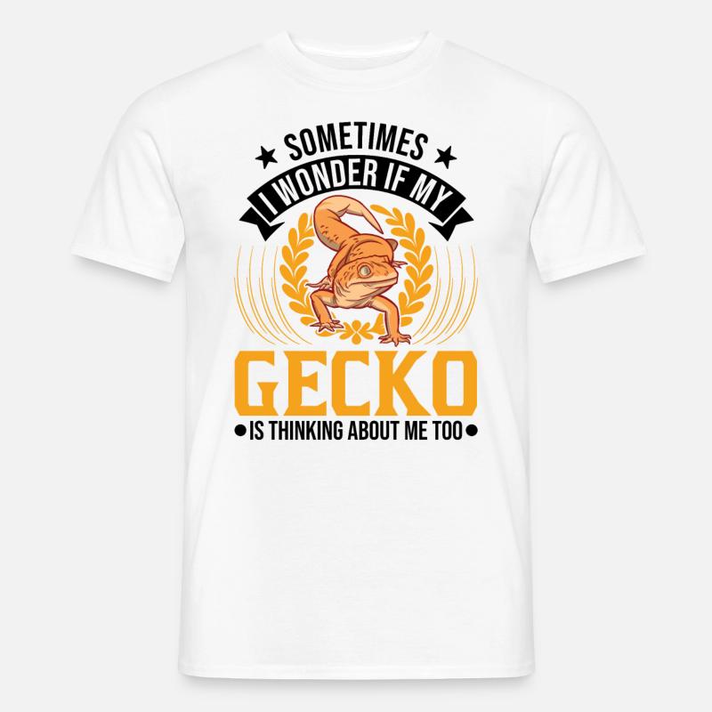 Gecko Geschenk Leopardgecko - Männer T-Shirt - Weiß