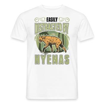 Facilement distrait par les hyènes Erdwolf Hyène - T-shirt homme - blanc - Devant - AI Model Male 178 dark (178cm)