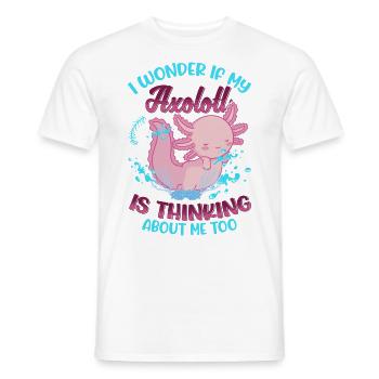 Axolotl Queue Cadeau Amphibien Axolotl - T-shirt homme - blanc - Devant - AI Model Male 178 dark (178cm)