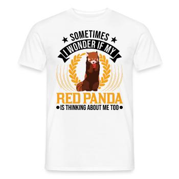 Red Panda Cadeau Chat Ours Panda Rouge - T-shirt homme - blanc - Devant - AI Model Male 178 dark (178cm)