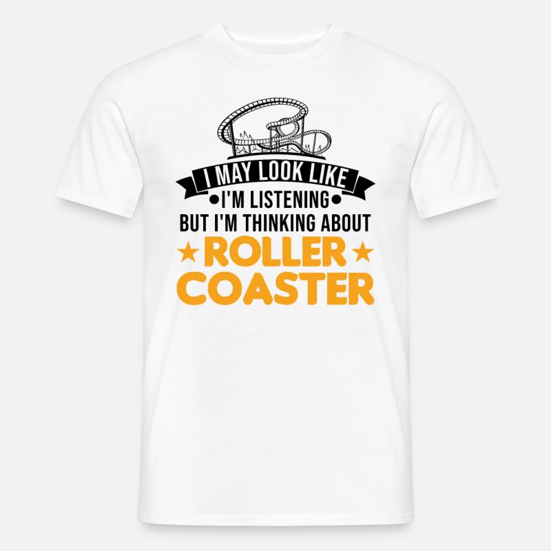Achterbahn Achterbahnfahrt Vergnügungspark - Männer T-Shirt - Weiß