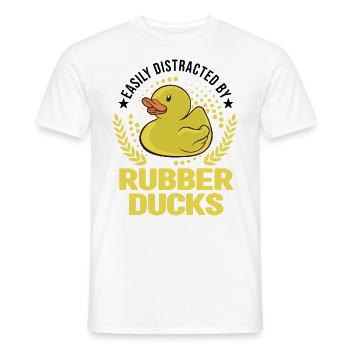 Facilement distrait par Rubber Ducks Rubber Duck - T-shirt homme - blanc - Devant - AI Model Male 178 dark (178cm)