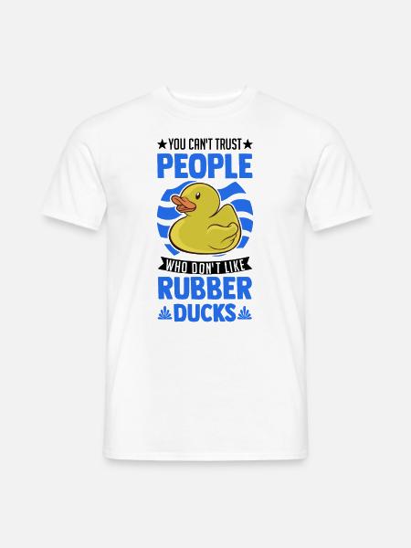 Gummiente Geschenk Quietscheente Badeente - Männer T-Shirt - Weiß