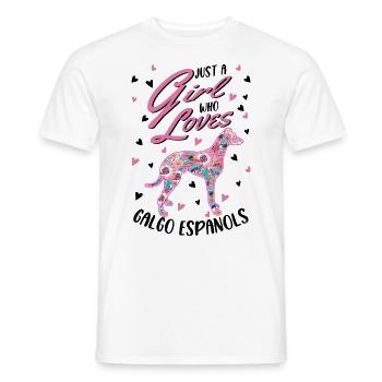 Galgo Espanol Girl Spanish Greyhound Galgo - Men's T-Shirt - white - Front - AI Model Male 178 dark (178cm)
