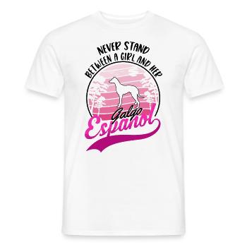 Galgo Espanol Fille Lévrier espagnol Galgo - T-shirt homme - blanc - Devant - AI Model Male 178 dark (178cm)