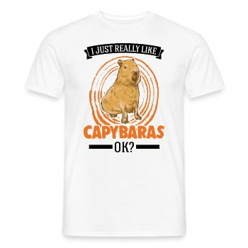Ich mag einfach Capybaras Wasserschwein - Männer T-Shirt - Weiß - Vorne - AI Model Male 178 dark (178cm)