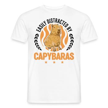 Easily distracted by Capybaras - Männer T-Shirt - Weiß - Vorne - AI Model Male 178 dark (178cm)