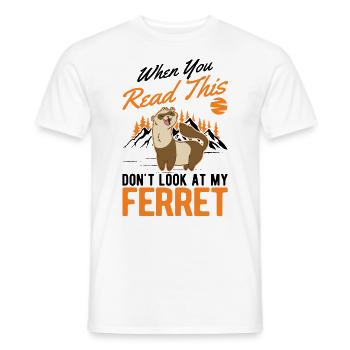Ferret lover Ferret Gift - Men's T-Shirt - white - Front - AI Model Male 178 dark (178cm)