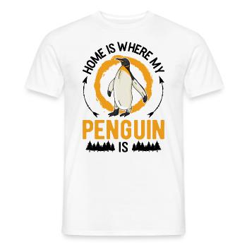Home is where my penguin is - Men's T-Shirt - white - Front - AI Model Male 178 dark (178cm)