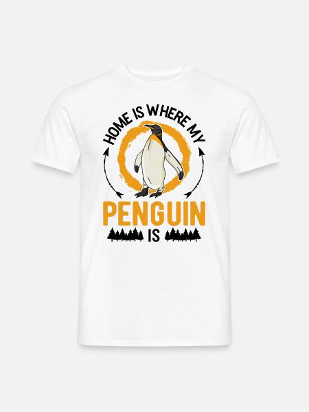 Zuhause ist wo mein Pinguin ist - Männer T-Shirt - Weiß