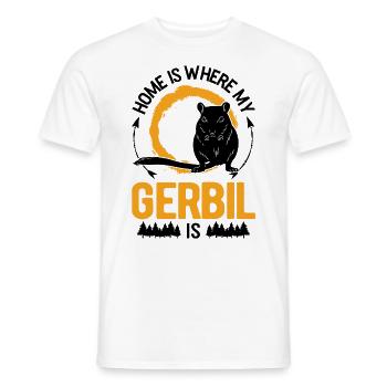 Home is where my Gerbil is Gerbil Gerbil - Men's T-Shirt - white - Front - AI Model Male 178 dark (178cm)