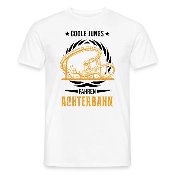 Cool guys ride roller coaster rollercoaster ride - Men's T-Shirt - white - Front - AI Model Male 178 dark (178cm)