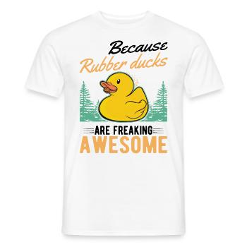 Parce que les canards en caoutchouc sont géniaux - T-shirt homme - blanc - Devant - AI Model Male 178 dark (178cm)