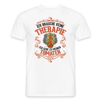 Tomaten Therapie Tomatenzüchter Paradeiser - Männer T-Shirt - Weiß - Vorne - AI Model Male 178 dark (178cm)