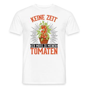 Keine Zeit Ich muss zu meinen Tomaten Paradeiser - Männer T-Shirt - Weiß - Vorne - AI Model Male 178 dark (178cm)