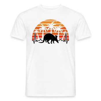 Erdferkel Herzschlag Retro - Männer T-Shirt - Weiß - Vorne - AI Model Male 178 dark (178cm)