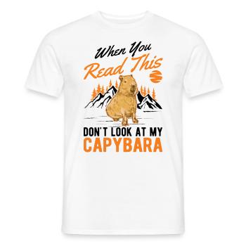 Capybara Gift Capibara capybara - Men's T-Shirt - white - Front - AI Model Male 178 dark (178cm)