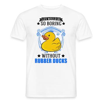 Rubber Duck Gift Squeaky Duck Bathing Duck - T-shirt homme - blanc - Devant - AI Model Male 178 dark (178cm)