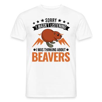 Beaver Beaver Dam Gift Beaver - Men's T-Shirt - white - Front - AI Model Male 178 dark (178cm)