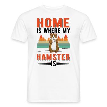 La maison est l’endroit où mon hamster est la roue du hamster - T-shirt homme - blanc - Devant - AI Model Male 178 dark (178cm)