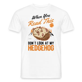 Hedgehog Gift Stacheligel - Men's T-Shirt - white - Front - AI Model Male 178 dark (178cm)