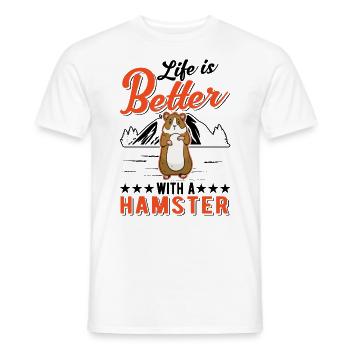 La vie est meilleure avec un hamster doré - T-shirt homme - blanc - Devant - AI Model Male 178 dark (178cm)