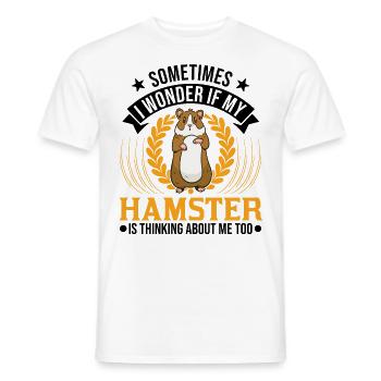 Hamster Hamster Roue Golden Hamster Hamster - T-shirt homme - blanc - Devant - AI Model Male 178 dark (178cm)