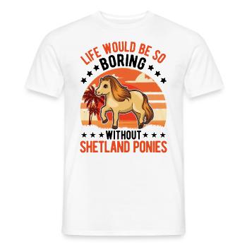 Shetland Pony Gift Shetty - Men's T-Shirt - white - Front - AI Model Male 178 dark (178cm)
