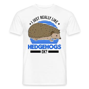 J’aime vraiment Hedgehogs Igel - T-shirt homme - blanc - Devant - AI Model Male 178 dark (178cm)