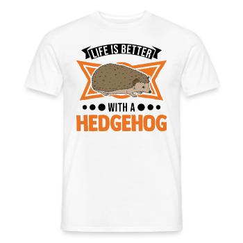 La vie est meilleure avec un hérisson - T-shirt homme - blanc - Devant - AI Model Male 178 dark (178cm)