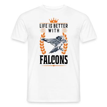 Das Leben ist besser mit Falken Falkner - Männer T-Shirt - Weiß - Vorne - AI Model Male 178 dark (178cm)