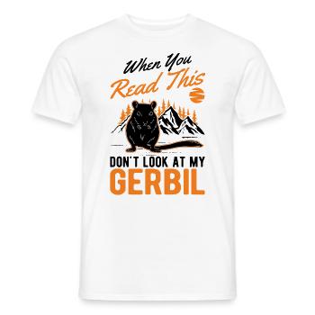 Gerbille Cadeau Rat de course mongol Gerbille - T-shirt homme - blanc - Devant - AI Model Male 178 dark (178cm)