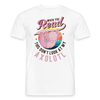Axolotl Queue Cadeau Amphibien Axolotl - T-shirt homme - blanc - Devant - AI Model Male 178 dark (178cm)