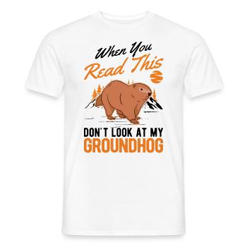 Marmot Groundhog Day Woodhog Groundhog - Men's T-Shirt - white - Front - AI Model Male 178 dark (178cm)