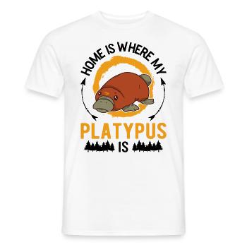 Platypus at home Platypus - Men's T-Shirt - white - Front - AI Model Male 178 dark (178cm)