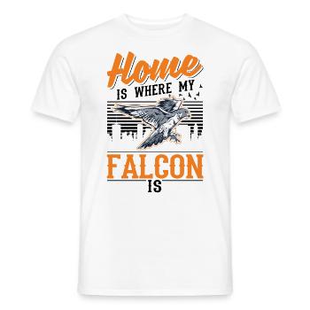 Zuhause ist wo meine Falke ist Turmfalke Falkner - Männer T-Shirt - Weiß - Vorne - AI Model Male 178 dark (178cm)